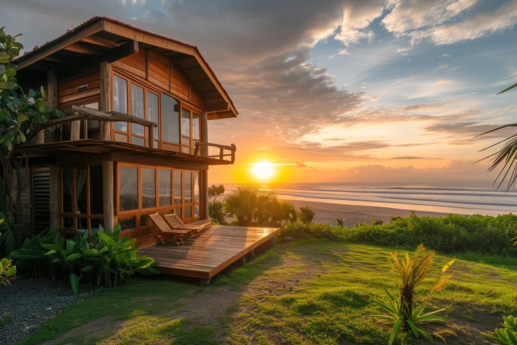 photorealistic wooden house with timber structure (1)